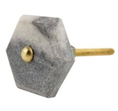 Grey Hexagon stone Cabinet knobs